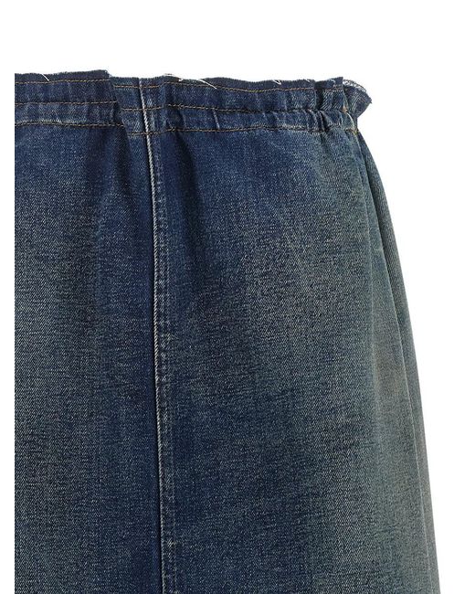 MM6 by Maison Martin Margiela Stonewashed Cotton Denim Midi