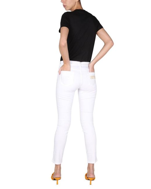 Versace Jeans Couture Denim Skinny Leg Jeans in White - Save 39% | Lyst