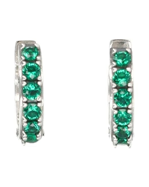 Emanuele Bicocchi Green Crystal Hoop Earrings