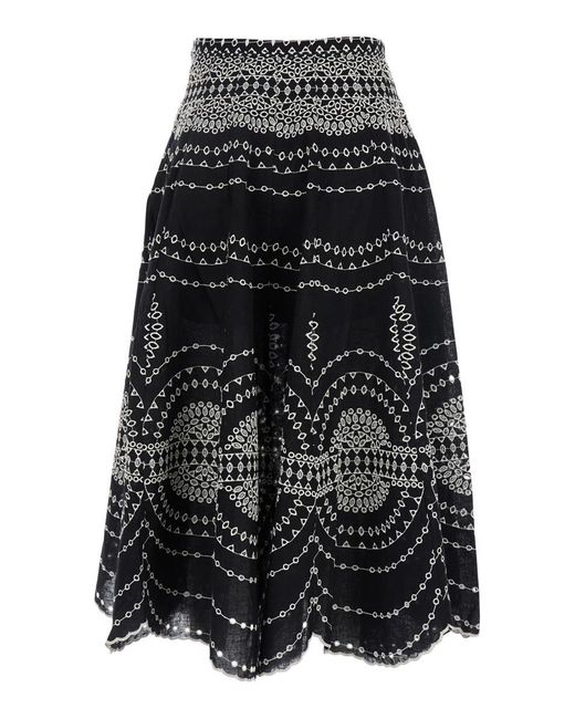 Charo Ruiz Black Livvy' Midi Skirt
