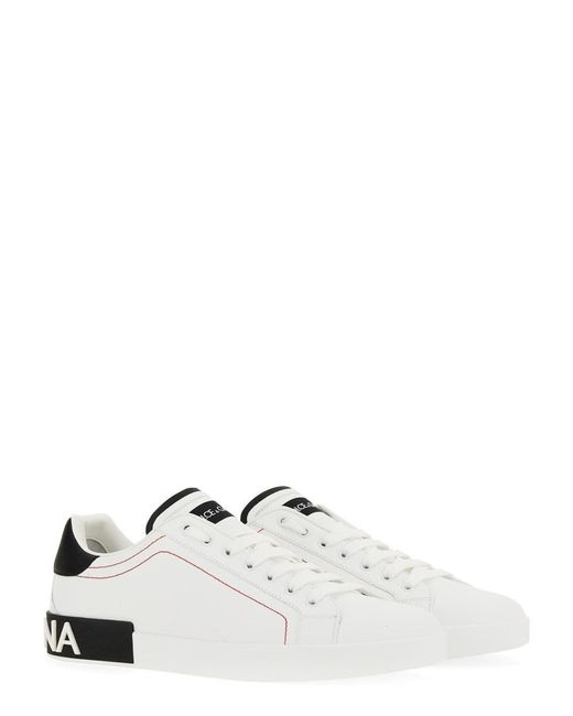 Dolce & Gabbana White Premium Leather Sneaker With 2.5 Cm Sole for men