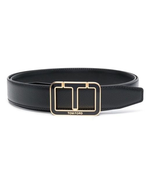 Tom Ford Logo-buckle Leather Belt in Black for Men - Save 21% | Lyst