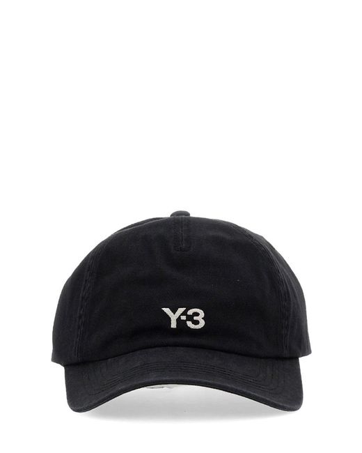Y-3 Black Baseball Hat With Logo