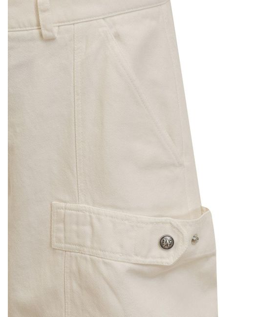 Palm Angels White Cargo Shorts for men