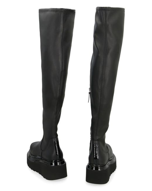 3Juin Black Amalia Eco-leather Over-the-knee Boots