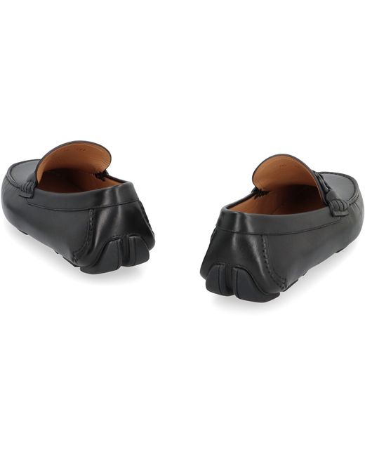 Ferragamo Black Byte Leather Loafers for men