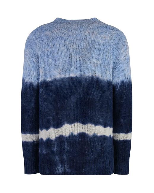 Isabel Marant Blue Henley Cotton Blend Crew-Neck Sweater for men