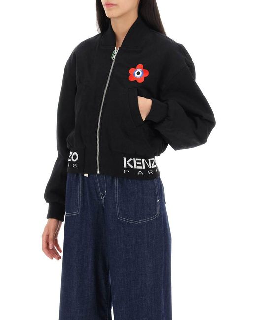 KENZO Black Target Boke Flower Zip-up Bomber Jacket