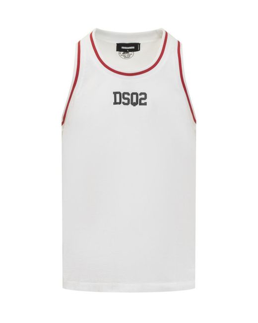 DSquared² White Tank Top With Logo for men