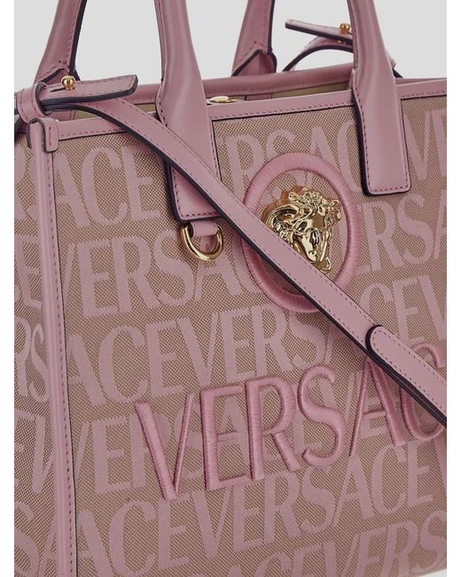 Versace All-Over Logo Small Tote Bag