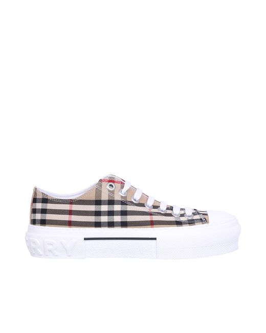 Burberry Cotton Vintage Check Sneakers in White | Lyst