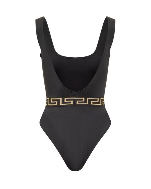 Versace Black Greca-print Swimsuit