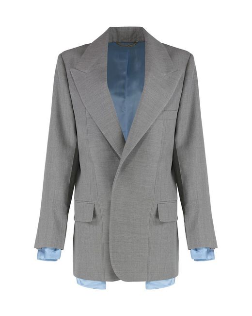 Victoria Beckham Gray Wool Blazer
