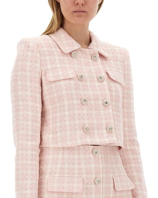 Self-Portrait Pink Jacket With Collar