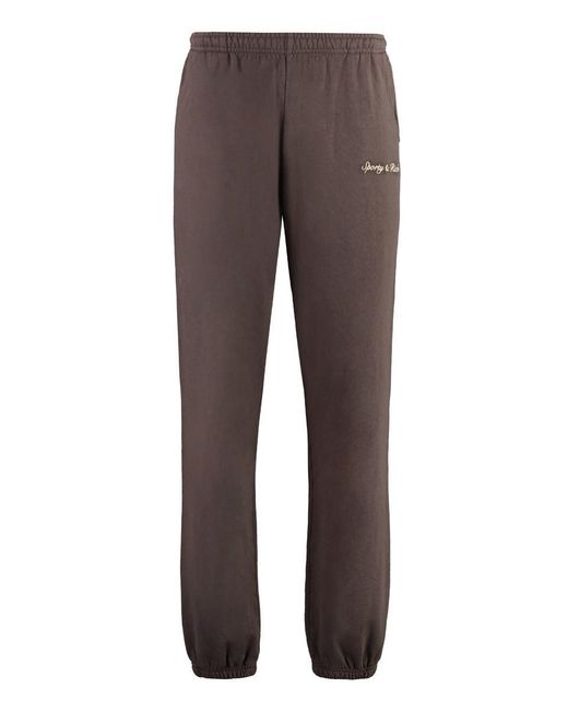Sporty & Rich Brown Cotton Track-Pants for men