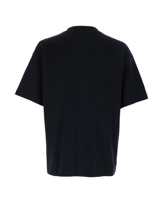 Drole de Monsieur Black 'Slogan Classique' Classic T-Shirt With Logo Print for men