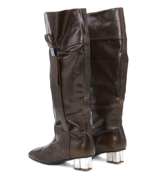 Ganni Brown Dark Knee-High Boots