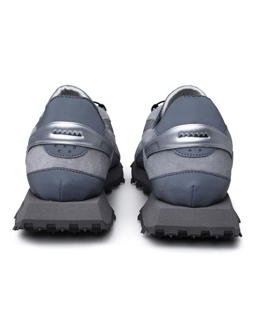 RUN OF Gray Grey Suede Blend Sneakers for men