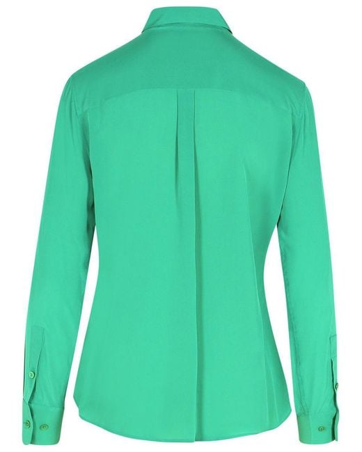 Equipment Green Silk Shirt