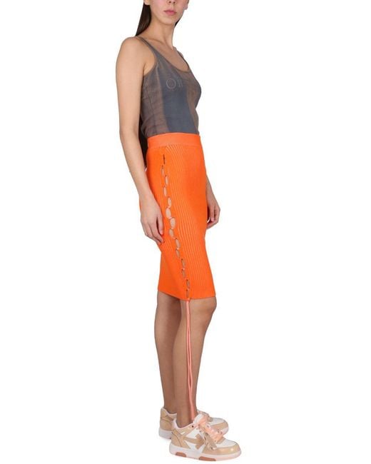 Off-White c/o Virgil Abloh Orange Cut-out Skirt