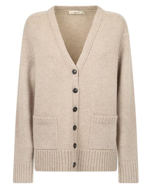 Tory Burch Relaxed Fit Cardigan in Gray | Lyst