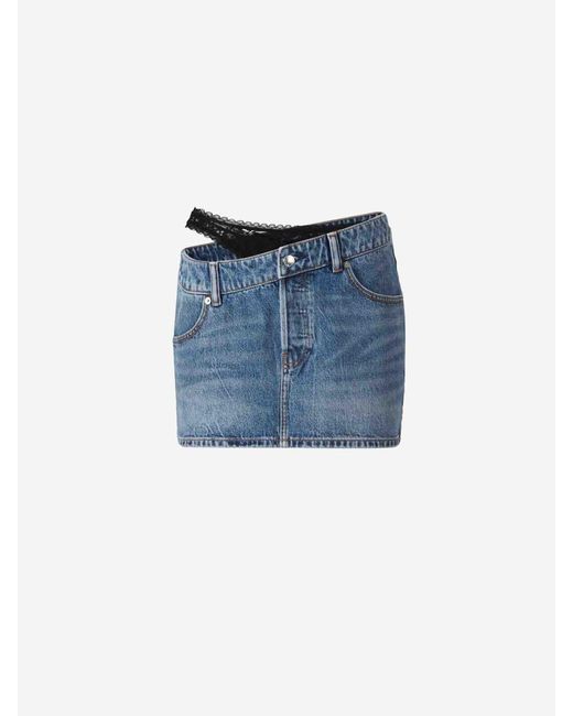 Alexander Wang Blue Asymmetrical Mini Skirt