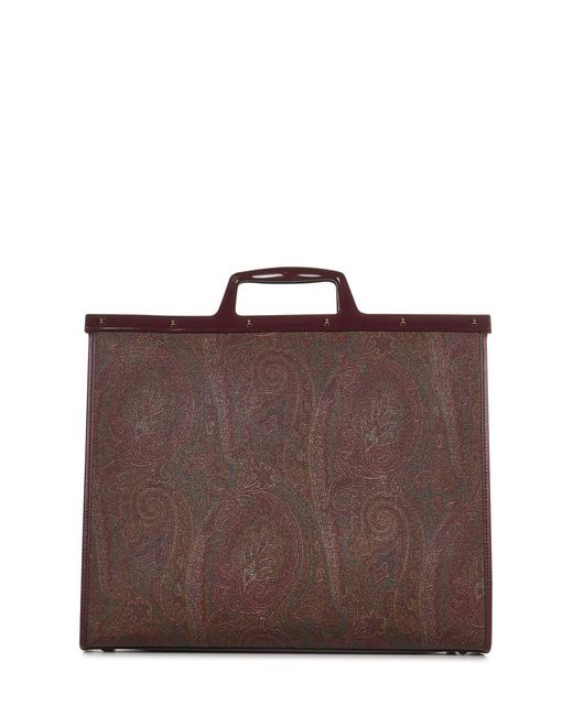 Etro Brown Love Trotter Paisley Large Tote
