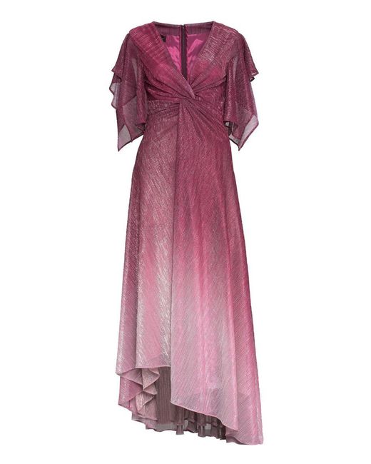 Talbot Runhof Purple Lurex Draped Dress