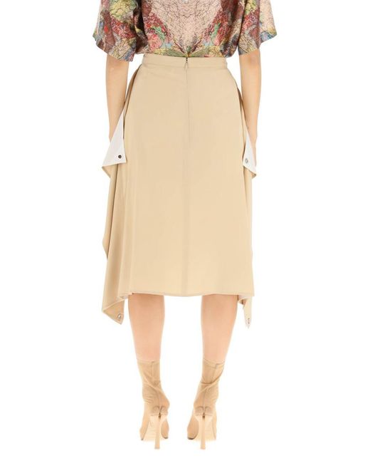 Burberry Natural 'thea' Silk Midi Skirt