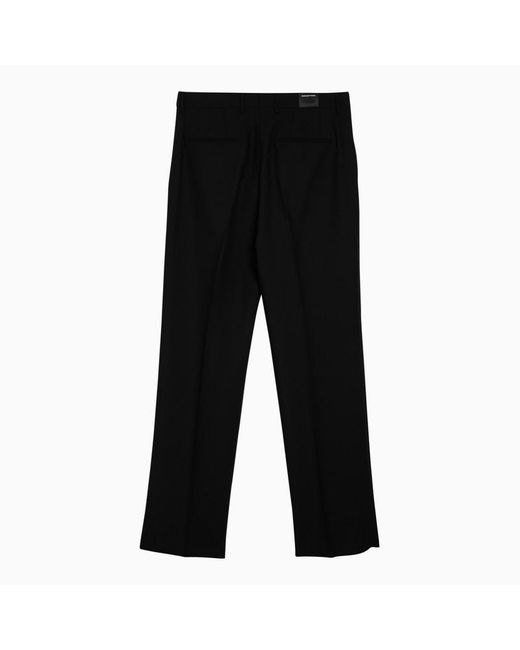 Tagliatore Black Wool Tailored Trousers for men