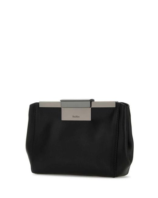 Max Mara Black Leather Belt Bag