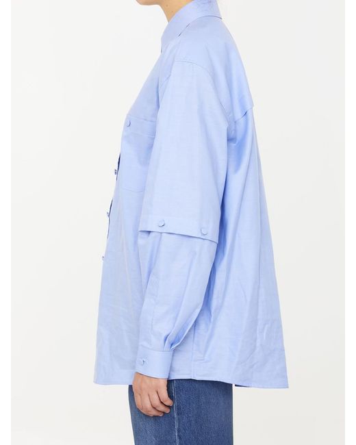 Gucci Blue Detachable Sleeves Shirt