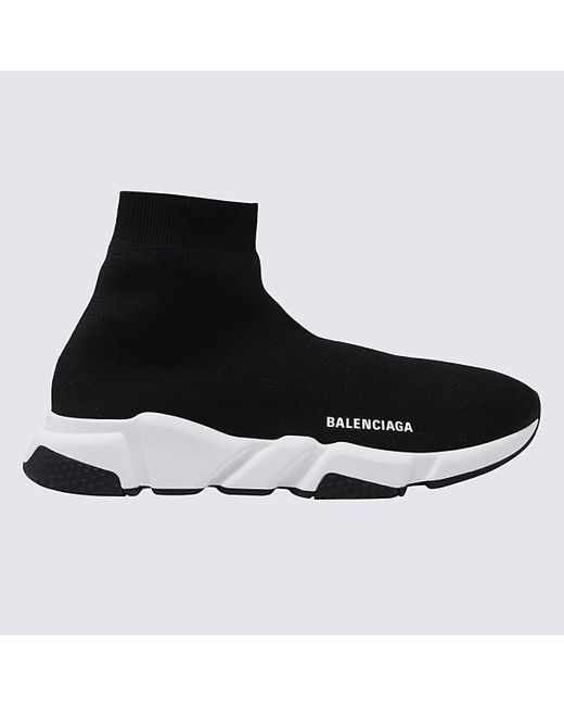 Balenciaga Black And Canvas Speed Sneakers for men