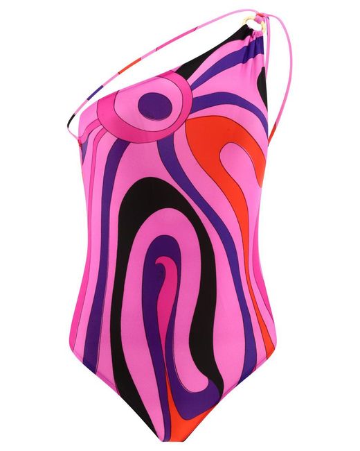 Emilio Pucci Pink Marmo-Print Swimsuit