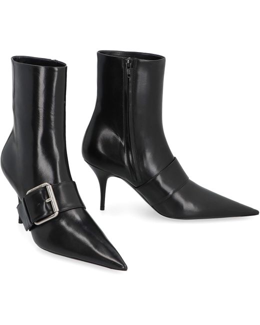 Balenciaga Black Knife 80 Leather Ankle Boots