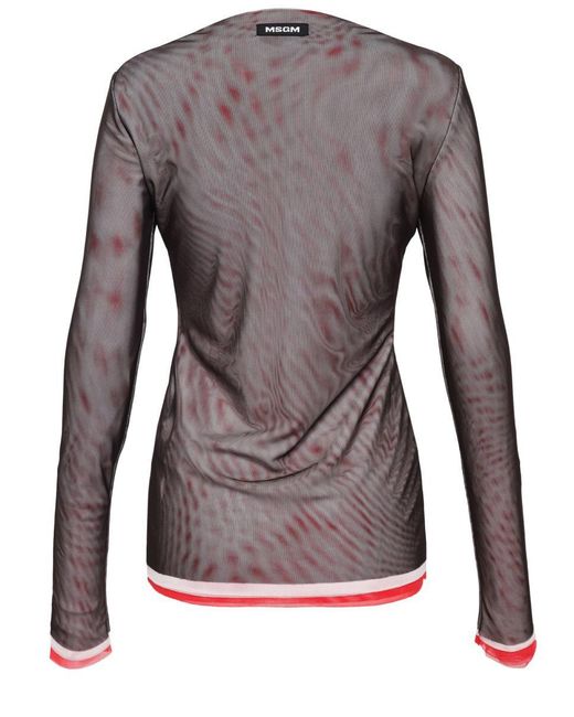MSGM Brown Long-Sleeved Top