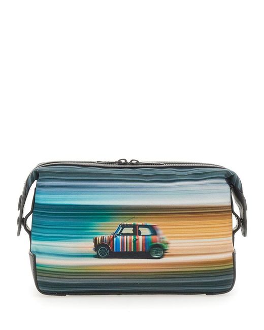 Paul Smith Blue "mini Blur" Travel Clutch Bag for men