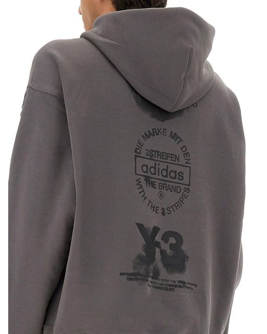 Y-3 Gray 3 Sweatshirt With Y-3 Graphics for men