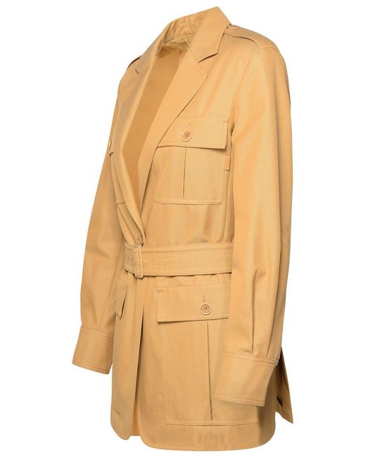 Max Mara Natural 'Pacos' Cotton Leather Jacket