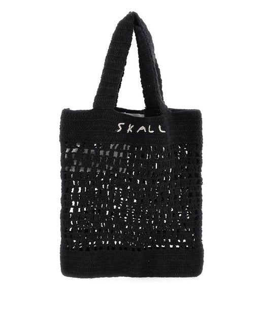 Skall Studio Black Evalu Crochet Handbag In 9