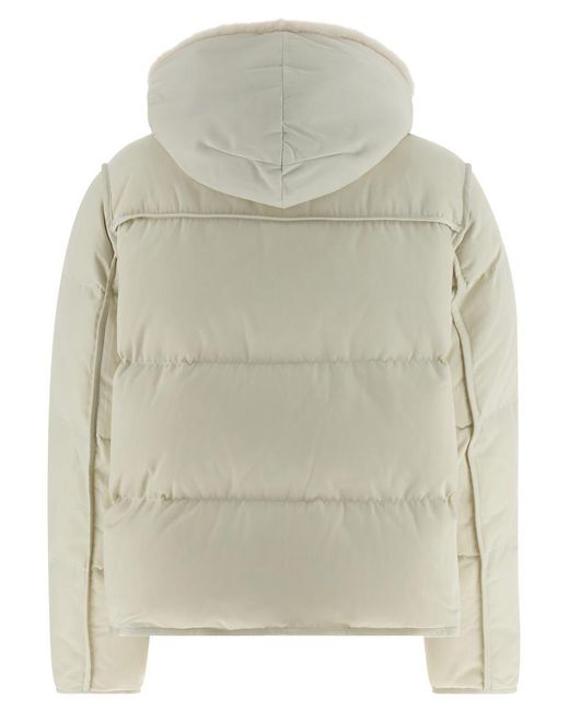 Yves Salomon Gray Fur Insert Cropped Down Jacket