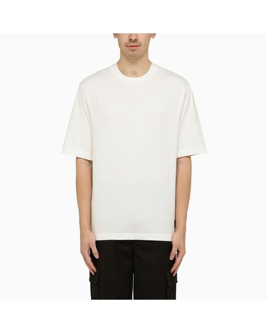 Burberry White Crewneck T Shirt In Cotton for men