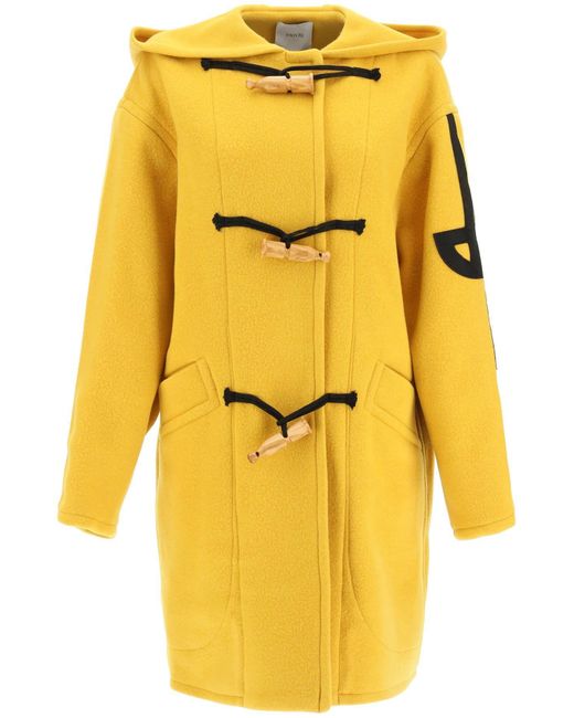 Patou Duffle Coat In Recycled Wool And Cashmere in Yellow - Lyst