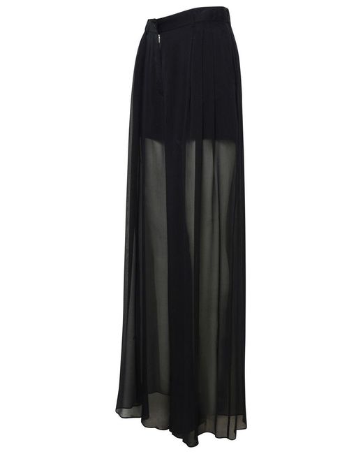 Dolce & Gabbana Black Loose Pants With Detachable Culottes