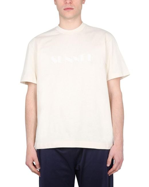 Sunnei White T-shirt With Logo for men