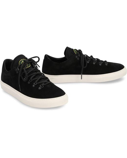 Stone Island Black Suede Sneakers for men