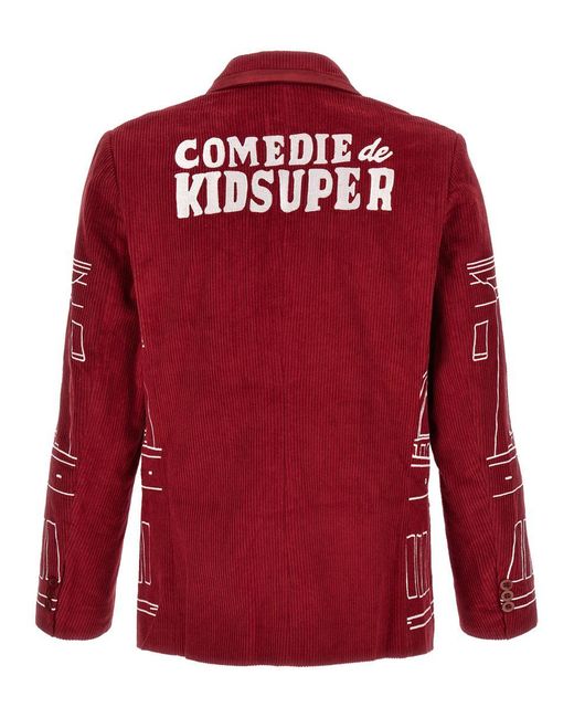 Kidsuper Red Corduroy Blazer for men