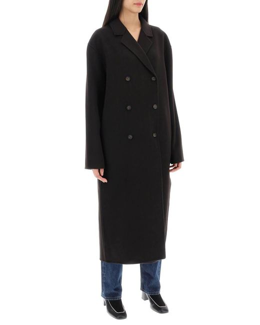 Totême  Black Oversized Double Breasted Wool Coat
