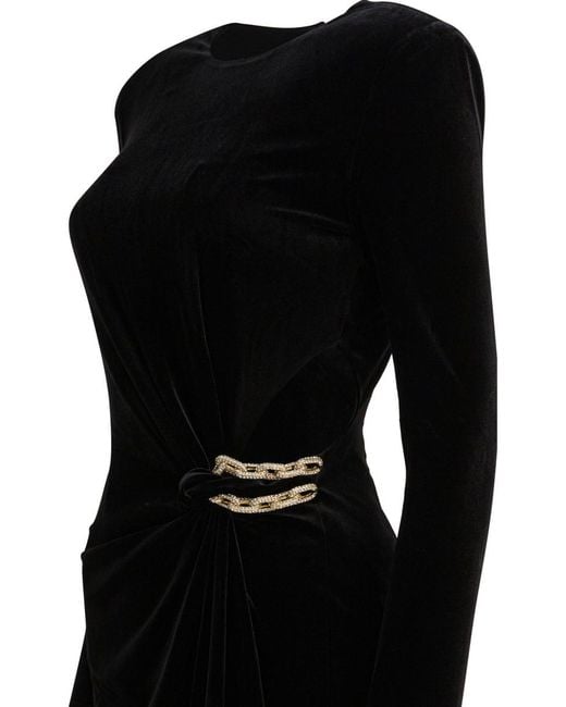Self-Portrait Black Embellished Midi Dress