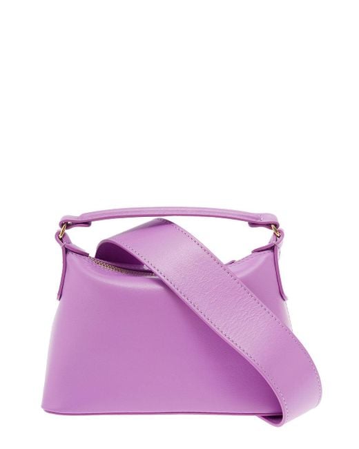 Liu Jo Leonie Hanne Woman's Hobo Mini Purple Leather Crossbody Bag ...